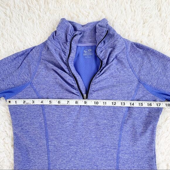 CHAMPION C9 Blue Marl 1/2 Zip Pullover Running Top size Small - Picture 9 of 10